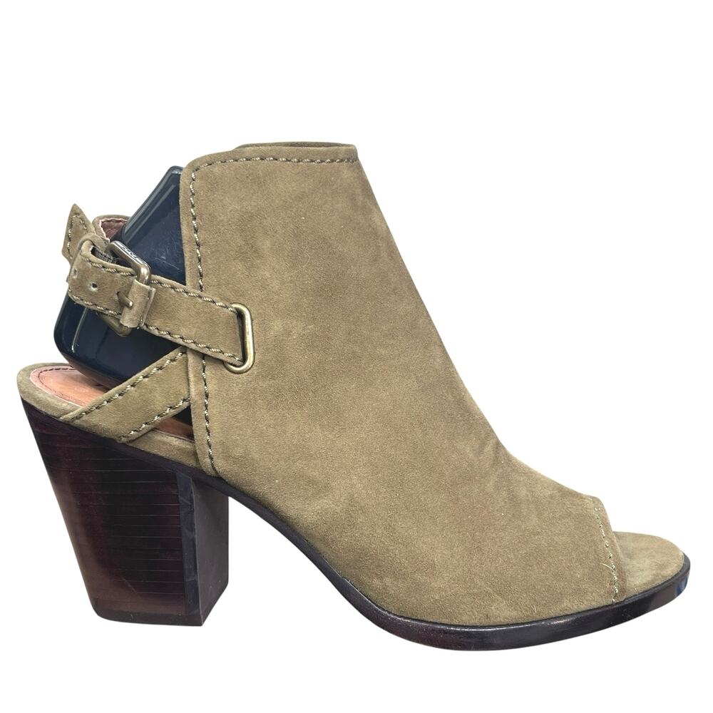 NWOT Frye Women’s Dani Shield Olive Suede Slingback Booties Size 10